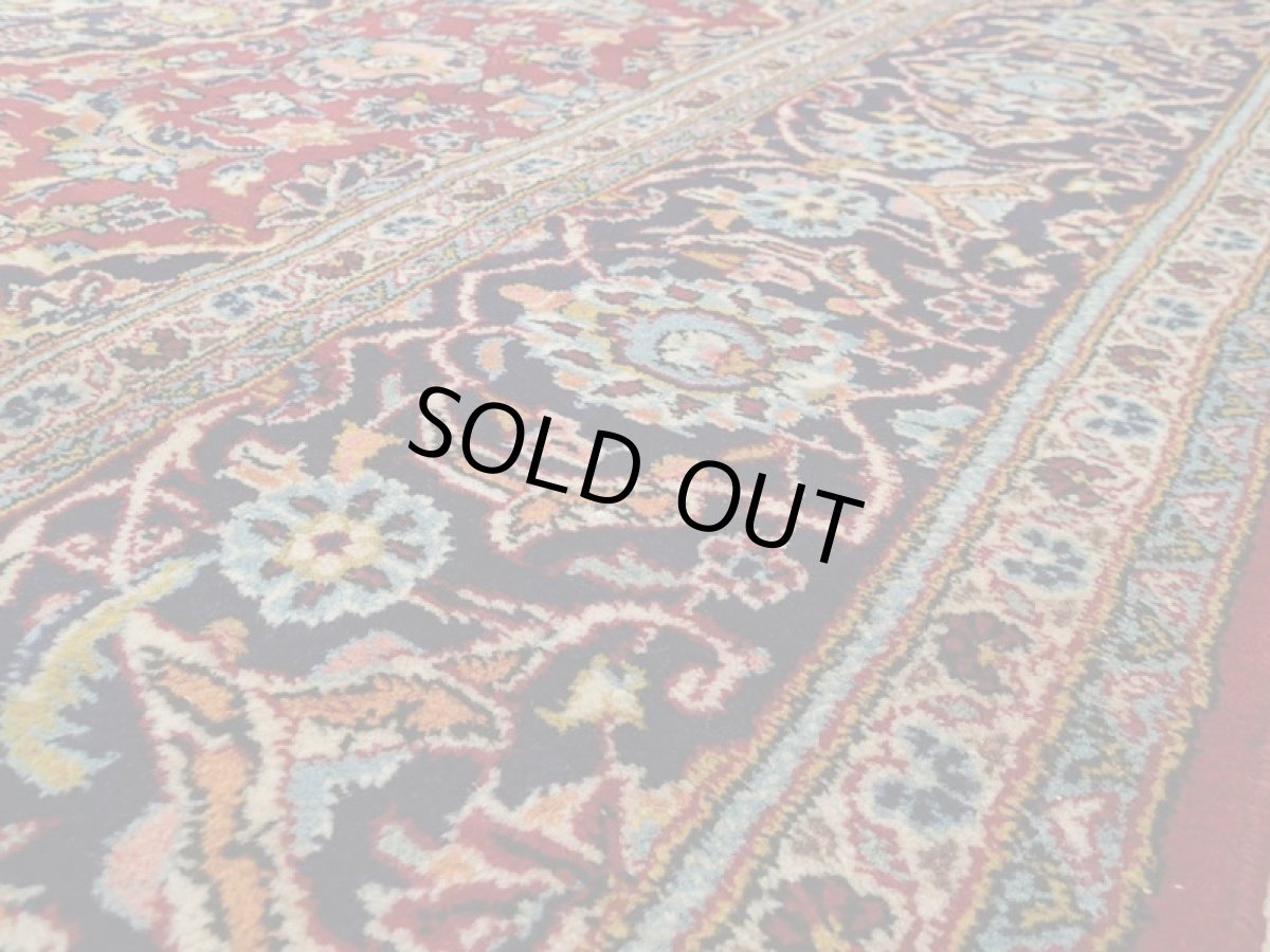 画像13: 良品 ペルシャ 絨毯 カシャーン リビング ダイニング 大判 3.2m 6畳 3人掛けソファ サイズ  322 x 202 cm z154 手織り トライバル ラグ 天然 ウール 敷物 マット カーペット 赤 オレンジ メダリオン ヴィンテージ ビンテージ (13)