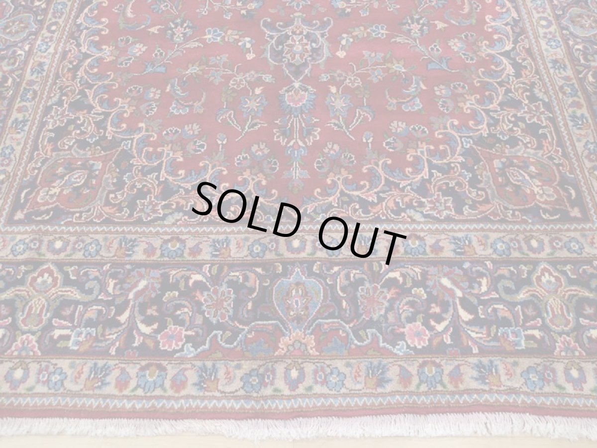 画像7: 良品 ペルシャ 絨毯 マシュハド リビング ダイニング 大判 3m 6畳 3人掛けソファ サイズ  298 x 198 cm z107 手織り トライバル ラグ 天然 ウール 敷物 マット カーペット 赤 メダリオン ヴィンテージ ビンテージ (7)