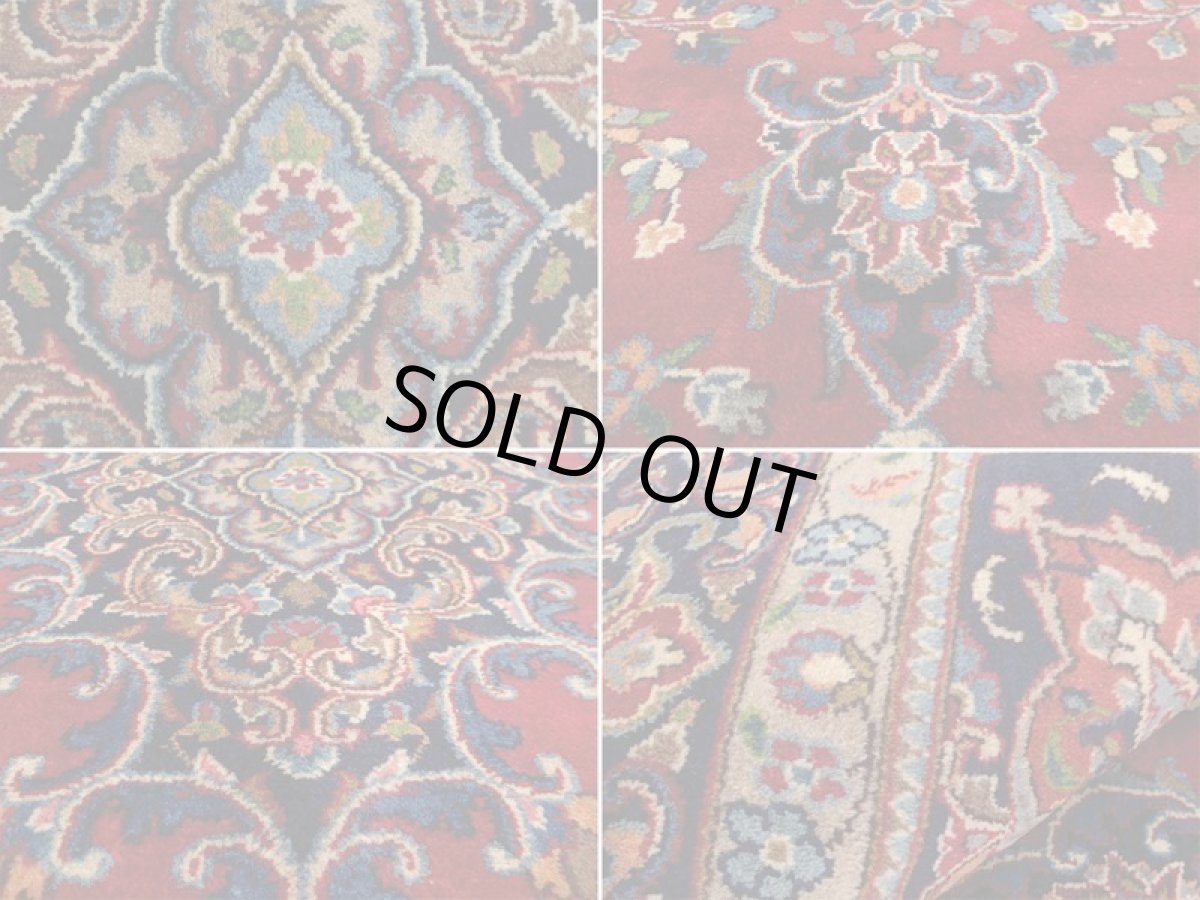 画像18: 良品 ペルシャ 絨毯 マシュハド リビング ダイニング 大判 3m 6畳 3人掛けソファ サイズ  298 x 198 cm z107 手織り トライバル ラグ 天然 ウール 敷物 マット カーペット 赤 メダリオン ヴィンテージ ビンテージ (18)