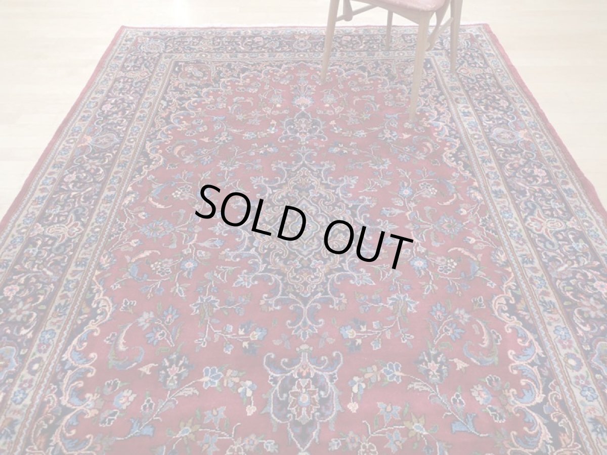 画像6: 良品 ペルシャ 絨毯 マシュハド リビング ダイニング 大判 3m 6畳 3人掛けソファ サイズ  298 x 198 cm z107 手織り トライバル ラグ 天然 ウール 敷物 マット カーペット 赤 メダリオン ヴィンテージ ビンテージ (6)