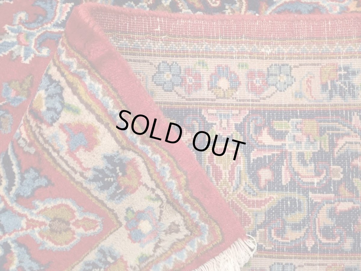 画像13: 良品 ペルシャ 絨毯 マシュハド リビング ダイニング 大判 3m 6畳 3人掛けソファ サイズ  298 x 198 cm z107 手織り トライバル ラグ 天然 ウール 敷物 マット カーペット 赤 メダリオン ヴィンテージ ビンテージ (13)