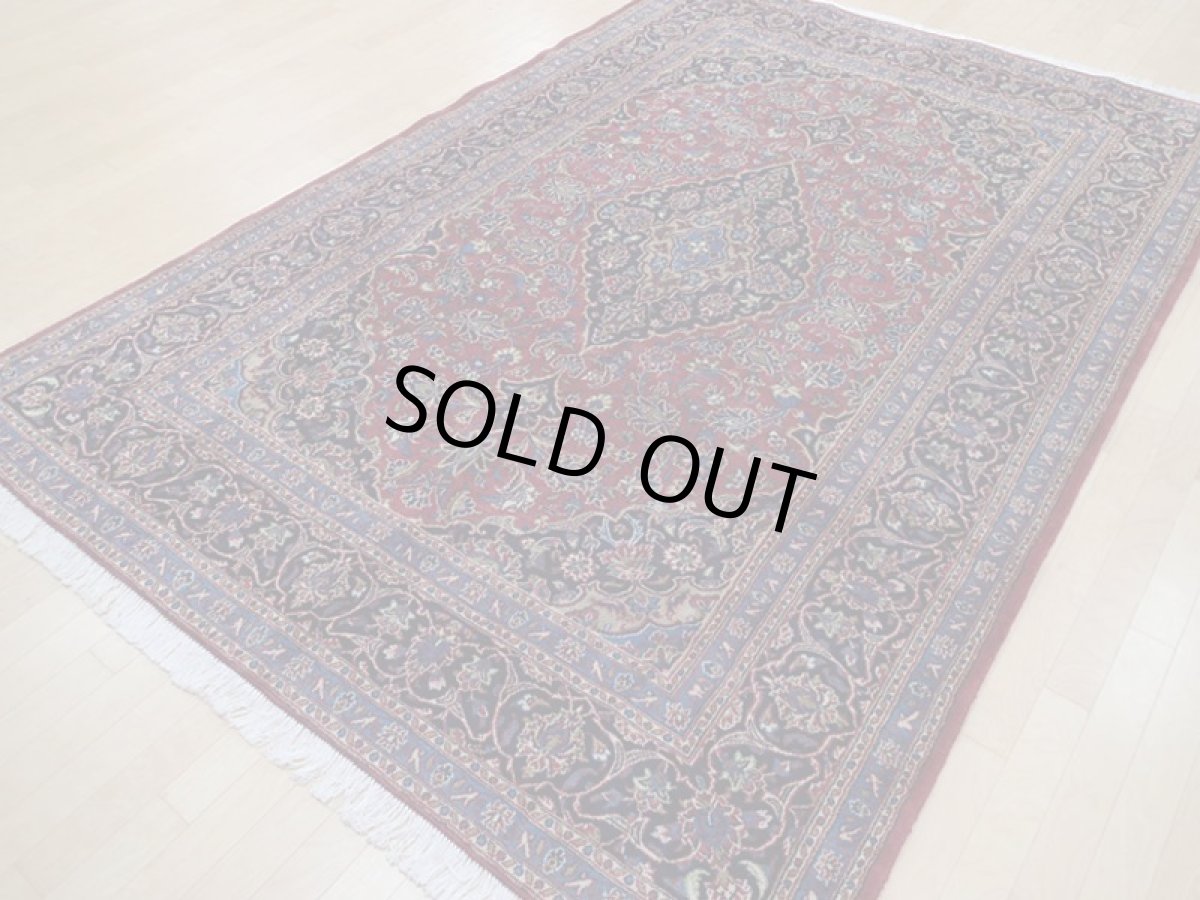 画像4: 良品 ペルシャ 絨毯 カシャーン リビング ダイニング 大判 3m 6畳 3人掛けソファ サイズ  290 x 200 cm z121 手織り トライバル ラグ 天然 ウール 敷物 マット カーペット 赤 オレンジ メダリオン ヴィンテージ ビンテージ (4)