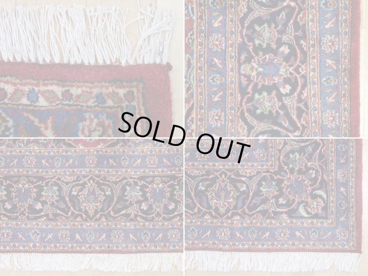 画像19: 良品 ペルシャ 絨毯 カシャーン リビング ダイニング 大判 3m 6畳 3人掛けソファ サイズ  290 x 200 cm z121 手織り トライバル ラグ 天然 ウール 敷物 マット カーペット 赤 オレンジ メダリオン ヴィンテージ ビンテージ (19)