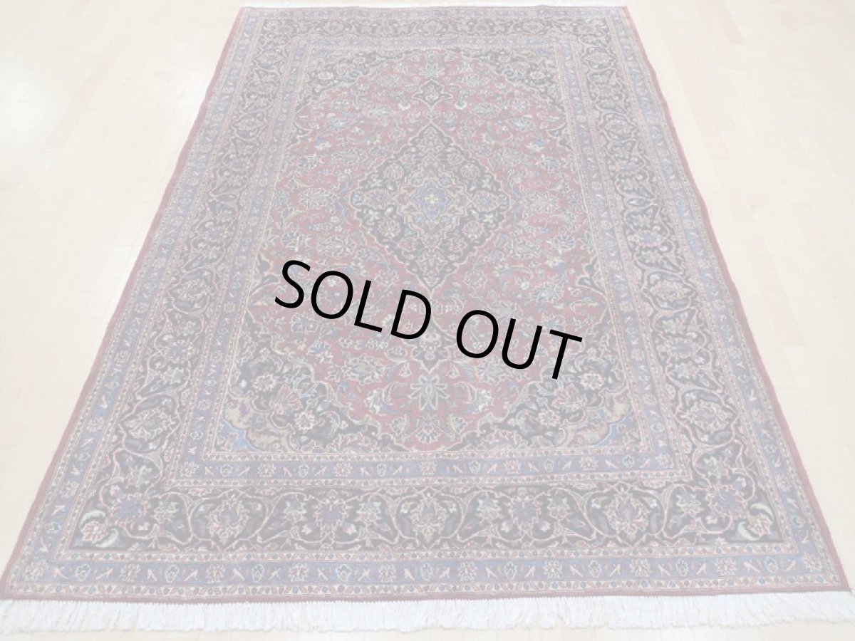 画像5: 良品 ペルシャ 絨毯 カシャーン リビング ダイニング 大判 3m 6畳 3人掛けソファ サイズ  290 x 200 cm z121 手織り トライバル ラグ 天然 ウール 敷物 マット カーペット 赤 オレンジ メダリオン ヴィンテージ ビンテージ (5)