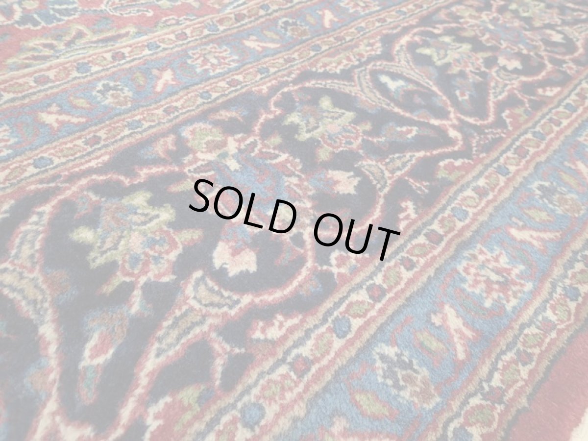 画像12: 良品 ペルシャ 絨毯 カシャーン リビング ダイニング 大判 3m 6畳 3人掛けソファ サイズ  290 x 200 cm z121 手織り トライバル ラグ 天然 ウール 敷物 マット カーペット 赤 オレンジ メダリオン ヴィンテージ ビンテージ (12)