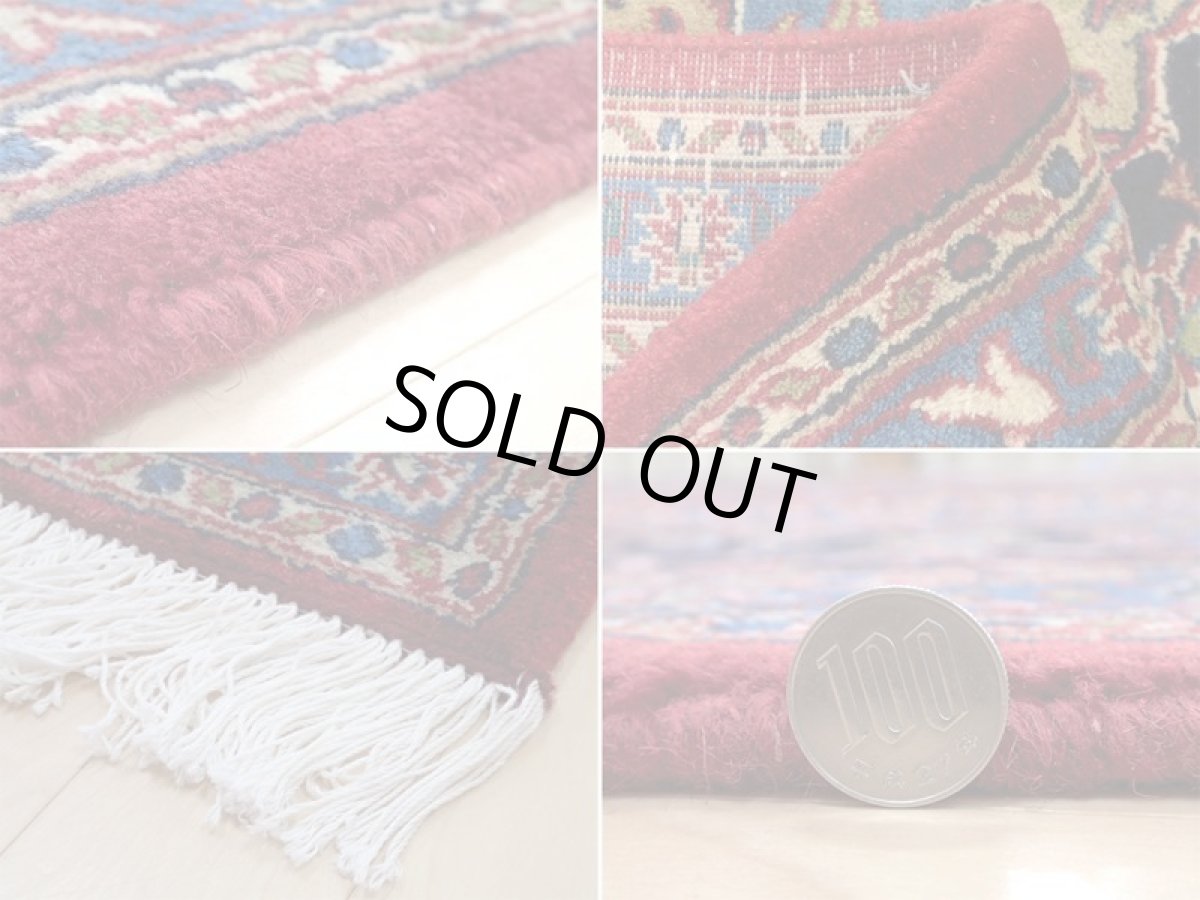 画像20: 良品 ペルシャ 絨毯 カシャーン リビング ダイニング 大判 3m 6畳 3人掛けソファ サイズ  290 x 200 cm z121 手織り トライバル ラグ 天然 ウール 敷物 マット カーペット 赤 オレンジ メダリオン ヴィンテージ ビンテージ (20)