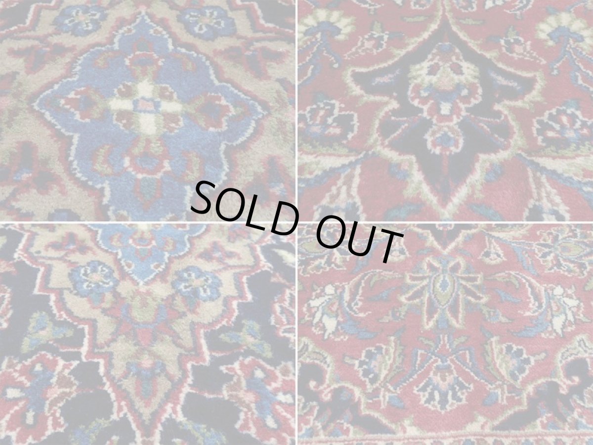 画像18: 良品 ペルシャ 絨毯 カシャーン リビング ダイニング 大判 3m 6畳 3人掛けソファ サイズ  290 x 200 cm z121 手織り トライバル ラグ 天然 ウール 敷物 マット カーペット 赤 オレンジ メダリオン ヴィンテージ ビンテージ (18)