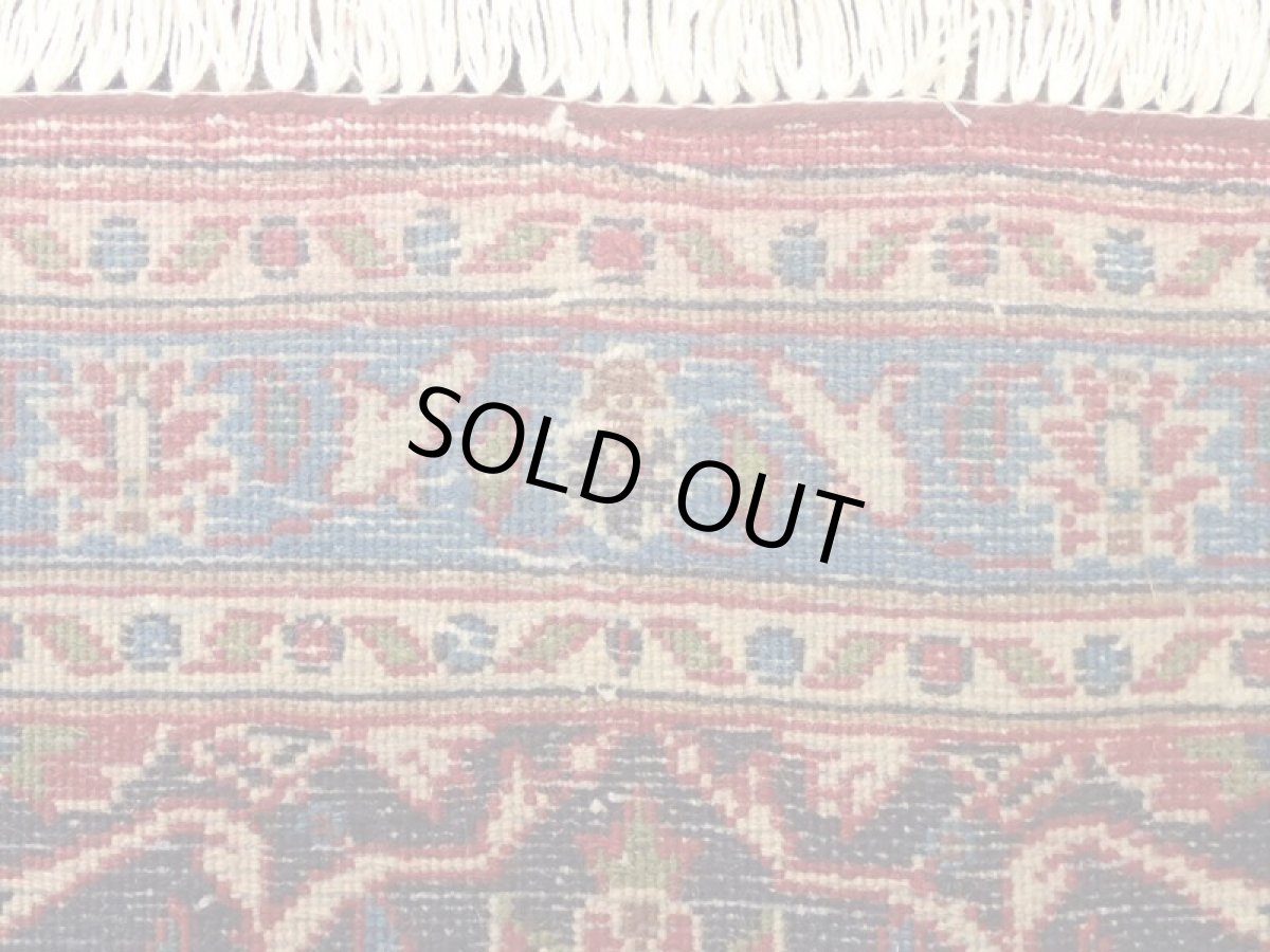 画像16: 良品 ペルシャ 絨毯 カシャーン リビング ダイニング 大判 3m 6畳 3人掛けソファ サイズ  290 x 200 cm z121 手織り トライバル ラグ 天然 ウール 敷物 マット カーペット 赤 オレンジ メダリオン ヴィンテージ ビンテージ (16)