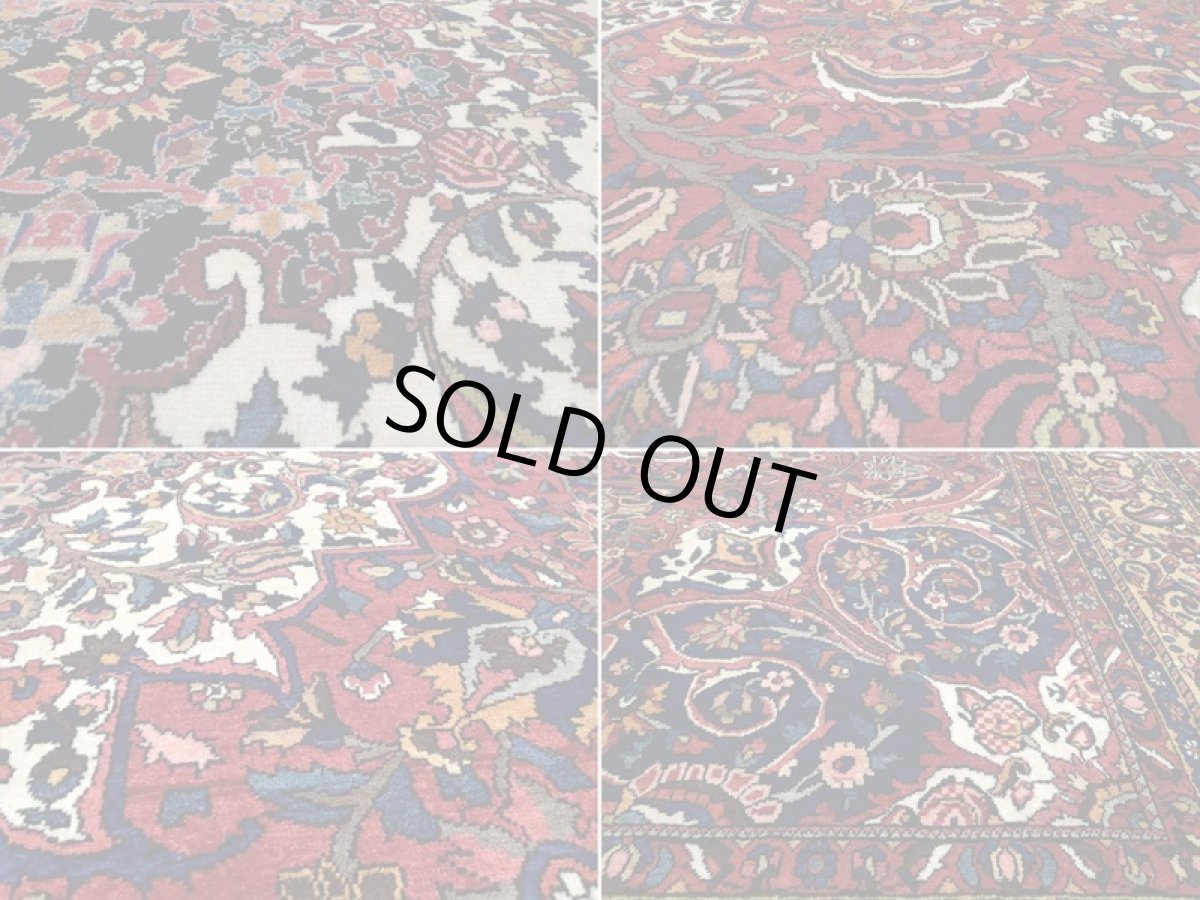 画像18: 新品同様 デッドストック 経年100年〜 ペルシャ 絨毯 バクティヤリ チャルショト リビング ダイニング 大判 10畳 3人掛けソファ サイズ 420 x 320 cm 169 天然 草木染 肉厚 ウール 手織り トライバル ラグ 敷物 マット カーペット アンティーク ヴィンテージ ビンテージ (18)