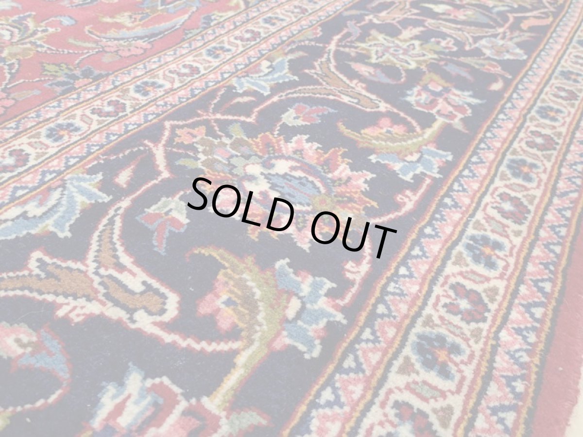 画像12: 良品 ペルシャ 絨毯 カシャーン リビング ダイニング 大判 縦3m 6? 6畳 3人掛けソファ サイズ  302 x 200 cm z114 手織り トライバル ラグ 天然 ウール 敷物 マット カーペット 赤 メダリオン ヴィンテージ ビンテージ (12)