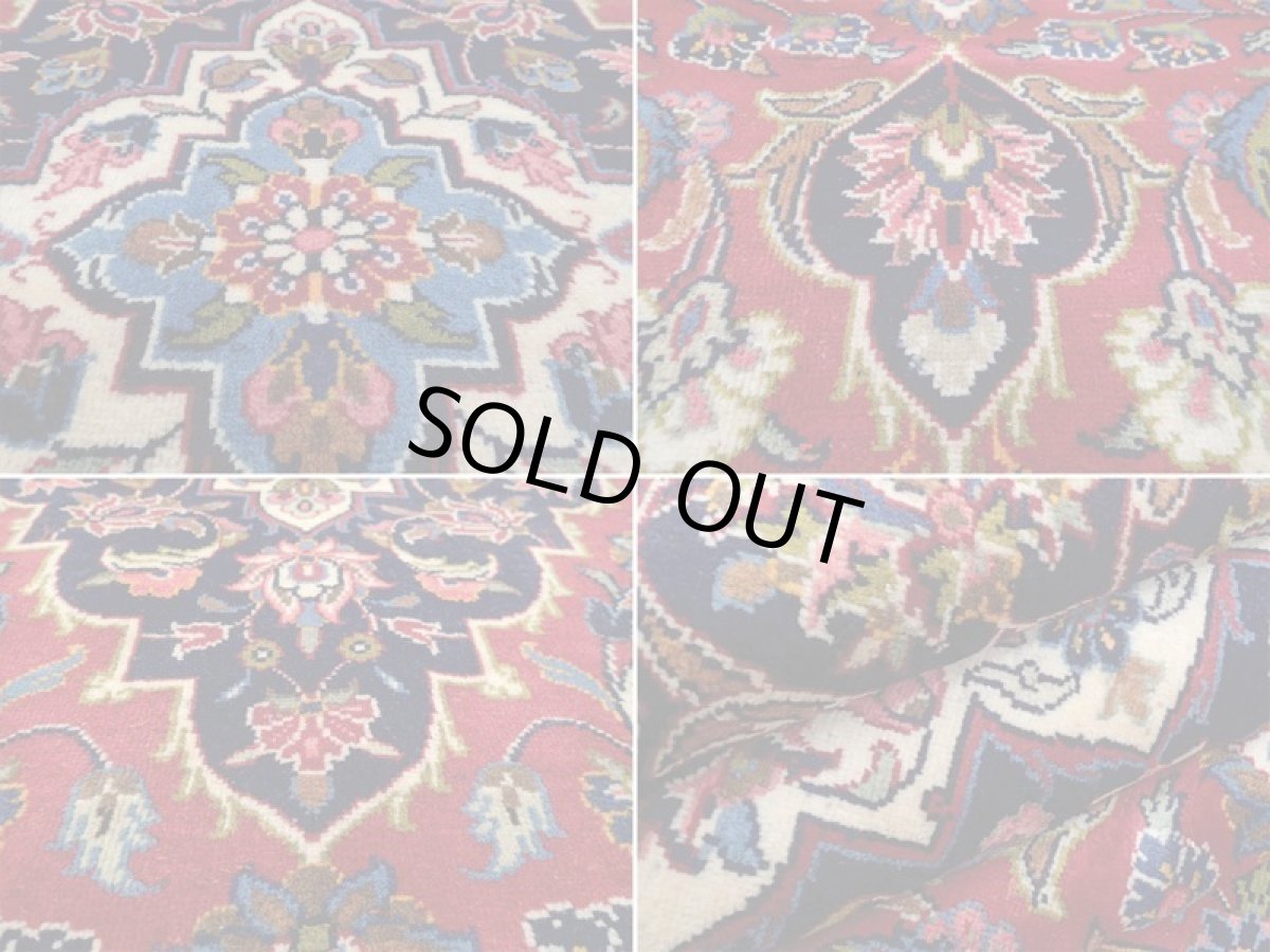 画像18: 良品 ペルシャ 絨毯 カシャーン リビング ダイニング 大判 縦3m 6? 6畳 3人掛けソファ サイズ  302 x 200 cm z114 手織り トライバル ラグ 天然 ウール 敷物 マット カーペット 赤 メダリオン ヴィンテージ ビンテージ (18)