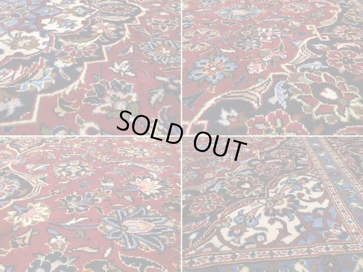 画像18: 良品 ペルシャ 絨毯 カシャーン リビング ダイニング 大判 縦3.7m 9.5? 8〜10畳 3人掛けソファ サイズ  365 x 260 cm z127 手織り トライバル ラグ 天然 ウール 敷物 マット カーペット 赤 メダリオン ヴィンテージ ビンテージ (18)