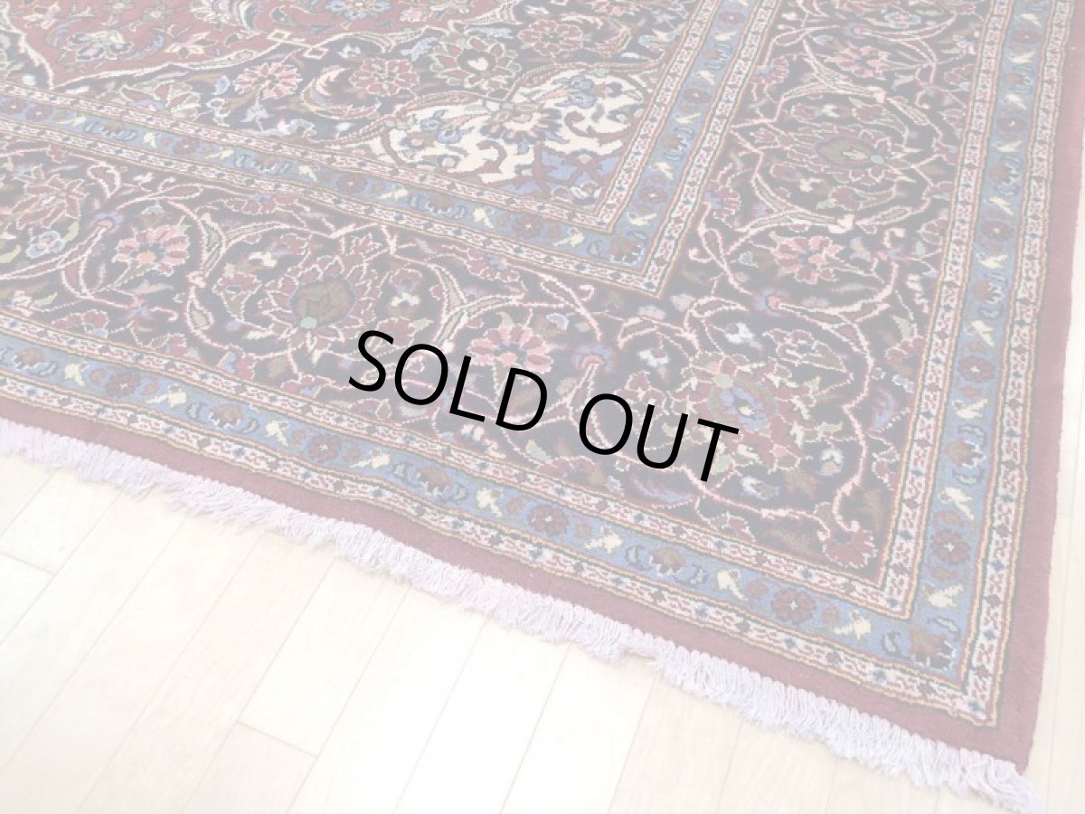 画像10: 良品 ペルシャ 絨毯 カシャーン リビング ダイニング 大判 縦3.7m 9.5? 8〜10畳 3人掛けソファ サイズ  365 x 260 cm z127 手織り トライバル ラグ 天然 ウール 敷物 マット カーペット 赤 メダリオン ヴィンテージ ビンテージ (10)