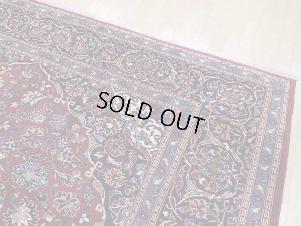 画像8: 良品 ペルシャ 絨毯 カシャーン リビング ダイニング 大判 縦3.7m 9.5? 8〜10畳 3人掛けソファ サイズ  365 x 260 cm z127 手織り トライバル ラグ 天然 ウール 敷物 マット カーペット 赤 メダリオン ヴィンテージ ビンテージ (8)