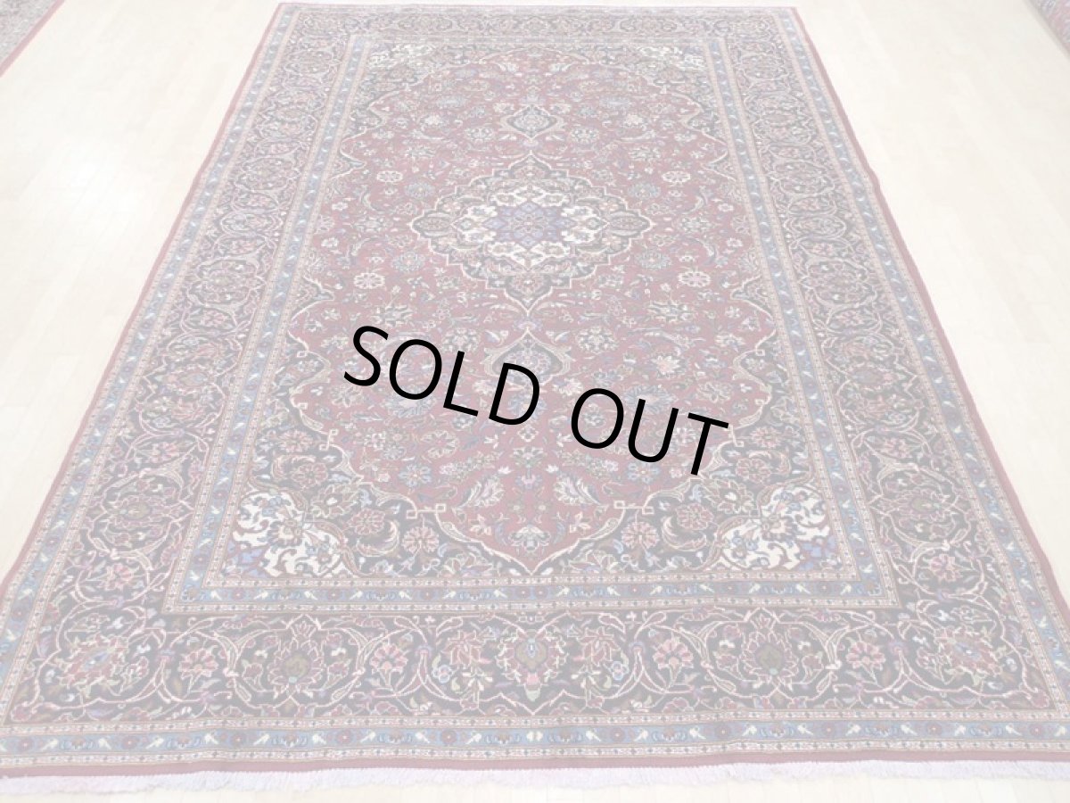 画像5: 良品 ペルシャ 絨毯 カシャーン リビング ダイニング 大判 縦3.7m 9.5? 8〜10畳 3人掛けソファ サイズ  365 x 260 cm z127 手織り トライバル ラグ 天然 ウール 敷物 マット カーペット 赤 メダリオン ヴィンテージ ビンテージ (5)