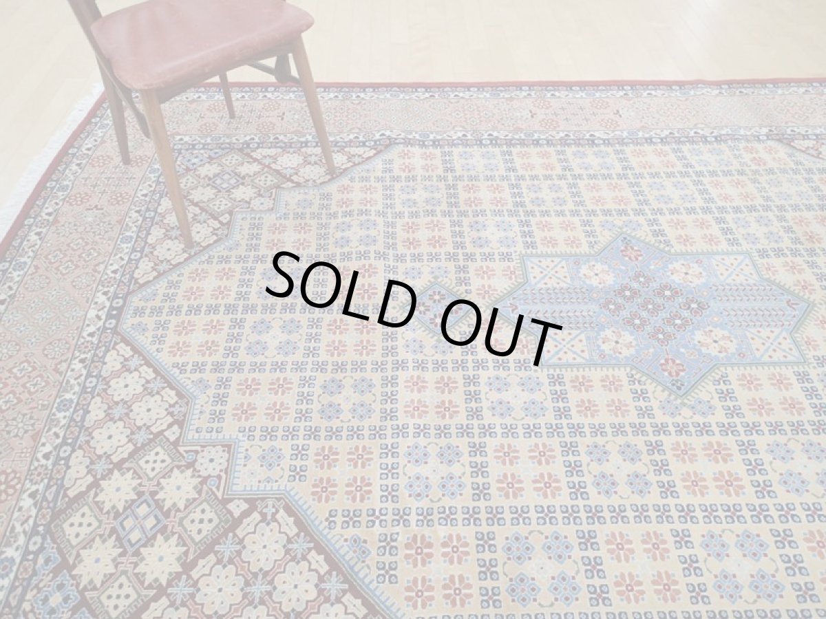 画像2: 新品 ペルシャ 絨毯 ナジャファバド リビング ダイニング 縦3.2ｍ 6.8? 6帖 3人掛けコーナーソファ サイズ 318 x 214 cm 196 天然 肉厚 ウール 手織り トライバル ラグ ハンドメイド マット カーペット レモンイエロー ジョーシャガン 幾何学模様 (2)