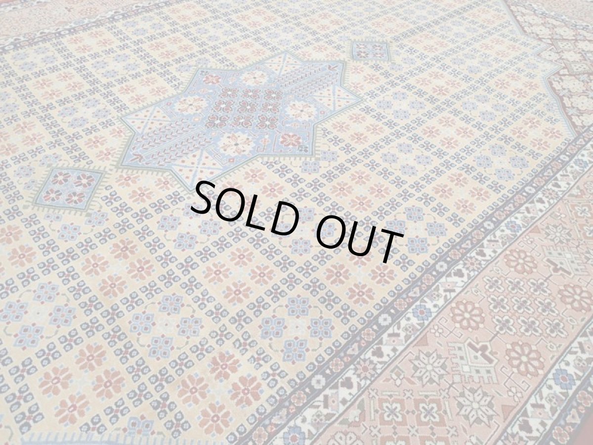 画像9: 新品 ペルシャ 絨毯 ナジャファバド リビング ダイニング 縦3.2ｍ 6.8? 6帖 3人掛けコーナーソファ サイズ 318 x 214 cm 196 天然 肉厚 ウール 手織り トライバル ラグ ハンドメイド マット カーペット レモンイエロー ジョーシャガン 幾何学模様 (9)