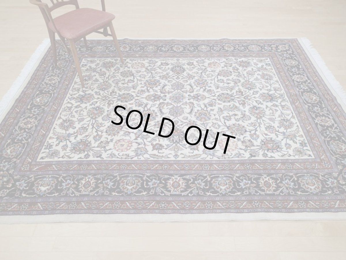 画像3: 美品 ペルシャ 絨毯 マシュハド産 シェルキャットファルシュ製 イマームレザモスク絨毯 リビング ダイニング 縦2.7m 5.3? 4.5〜6畳 3人掛けソファ サイズ  263 x 200 cm No.201 天然 肉厚 ウール シルク 手織り トライバル ラグ 敷物 マット カーペット (3)