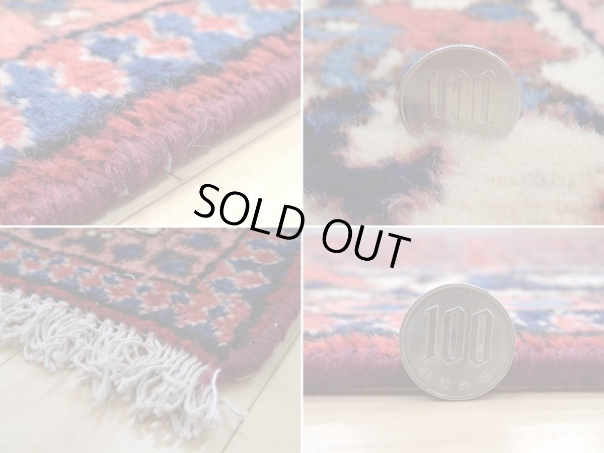 画像19: 良品 経年60年程度 ペルシャ 絨毯 バクティヤリ 縦1.8m 2? センター ラグ ベッドサイド 2人掛けソファ サイズ 180 x 106 cm 155 天然 草木染 ウール 手織り ハンドメイド カーペット 敷物 ボテ ペイズリー 柄 ヴィンテージ b-155-180106s003 (19)