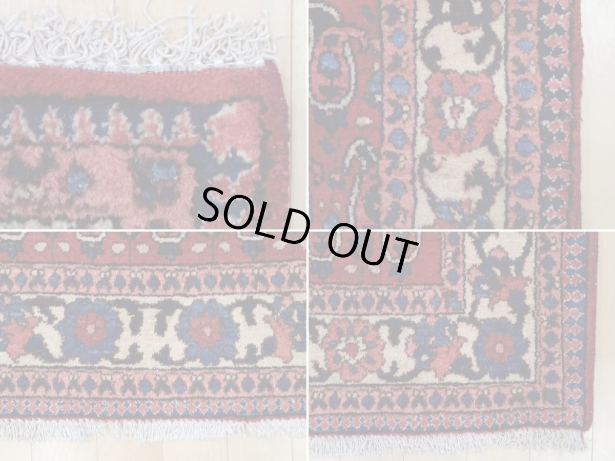 画像18: 良品 経年60年程度 ペルシャ 絨毯 バクティヤリ 縦1.8m 2? センター ラグ ベッドサイド 2人掛けソファ サイズ 180 x 106 cm 155 天然 草木染 ウール 手織り ハンドメイド カーペット 敷物 ボテ ペイズリー 柄 ヴィンテージ b-155-180106s003 (18)
