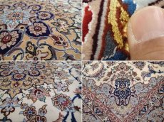画像17: 極上美品 ペルシャ 絨毯 イスファハン 工房名入 縦2.4m 3.4? 3帖 リビング ダイニング 2〜3人掛けソファ サイズ 232 x 146 cm No.209 天然 草木染 コルク ウール シルク 織 シルク房 手織り トライバル ラグ ハンドメイド マット カーペット クリーム ヴィンテージ ビンテージ (17)