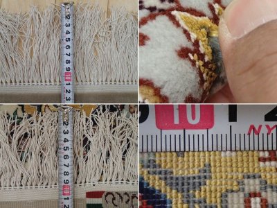 画像3: 極上美品 ペルシャ 絨毯 イスファハン 工房名入 縦2.4m 3.4? 3帖 リビング ダイニング 2〜3人掛けソファ サイズ 232 x 146 cm No.209 天然 草木染 コルク ウール シルク 織 シルク房 手織り トライバル ラグ ハンドメイド マット カーペット クリーム ヴィンテージ ビンテージ