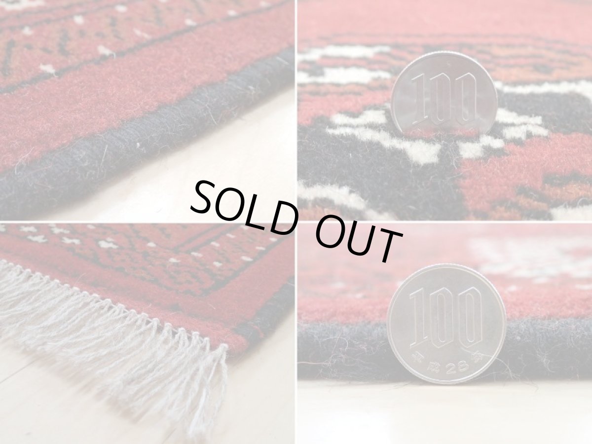 画像18: 新品 ペルシャ 絨毯 トルクメン 縦2.9m 6? 6帖 リビング ダイニング 3人掛けソファ サイズ 289 x 205 cm A124 天然 肉厚 ウール 手織り ハンドメイド トライバル ラグ マット カーペット 赤 幾何学模様 民族柄 (18)