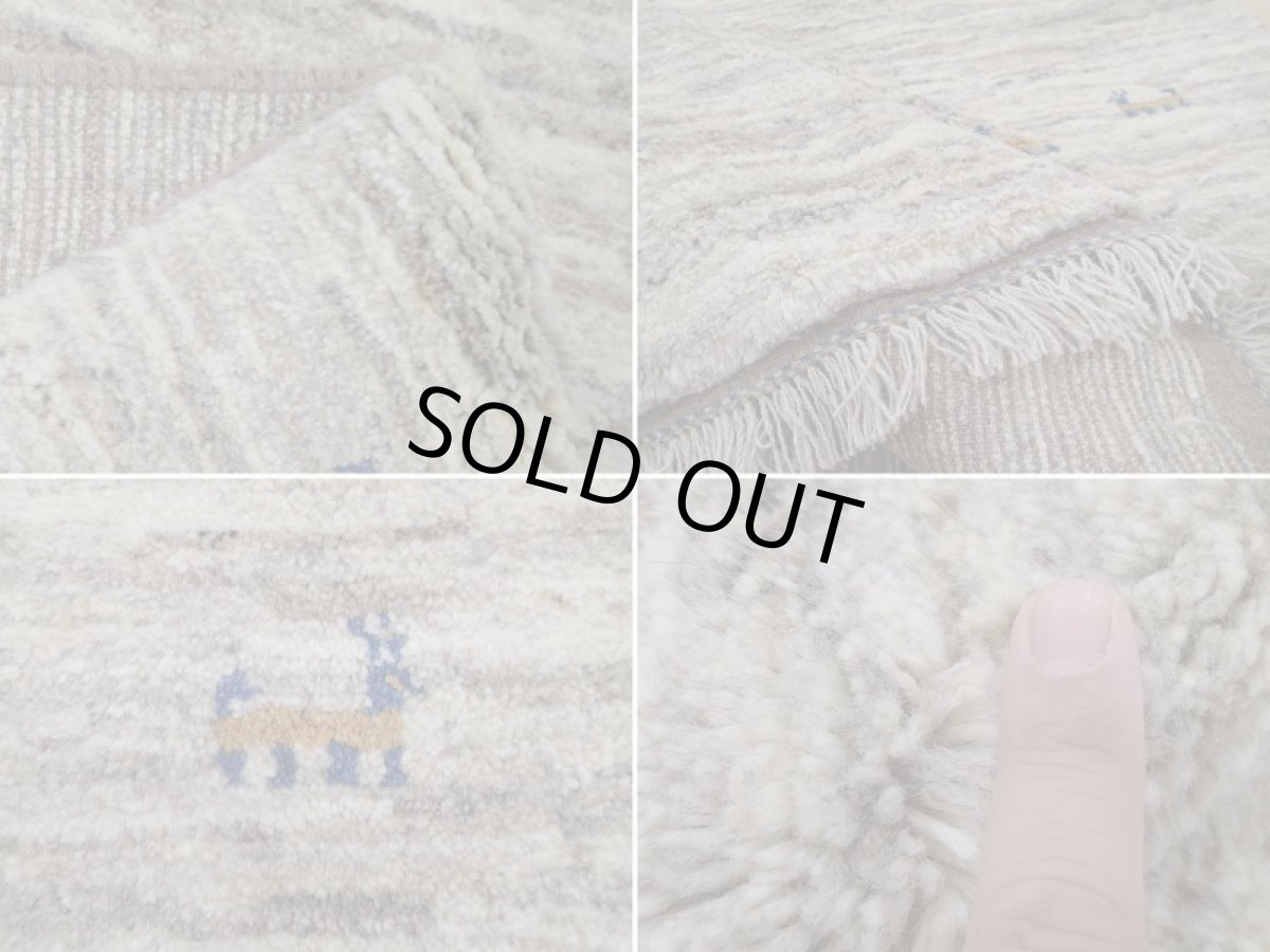 画像17: 新品 ペルシャ ギャッベ  縦1.8m 2.8㎡ リビング ダイニング 2人掛けソファ サイズ 180 × 155 cm A168 肉厚 天然 ウール ギャベ 手織り ハンドメイド ラグ 絨毯 カーペット 原毛 生成り グレー クリーム リビングダイニングルームやベッドサイドに (17)