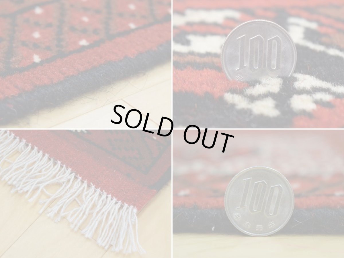 画像20: 新品 ペルシャ 絨毯 トルクメン 縦3m 6? 6帖 リビング ダイニング 3人掛けソファ サイズ 291 x 201 cm A119 天然 肉厚 ウール 手織り ハンドメイド トライバル ラグ マット カーペット 赤 幾何学模様 民族柄 (20)