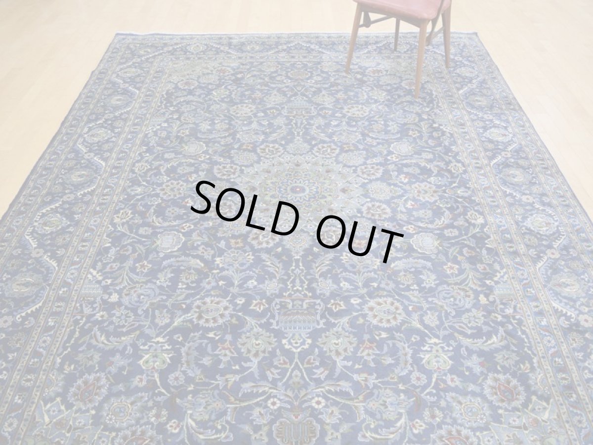 画像6: 良品 ペルシャ 絨毯 カシュマール リビング ダイニング 大判 縦3.3m 8? 6畳 3人掛けソファ サイズ  330 x 240 cm a154 肉厚 天然 ウール 手織り トライバル ラグ 敷物 マット カーペット 青 ブルー ブルショデ メダリオン ヴィンテージ ビンテージ (6)