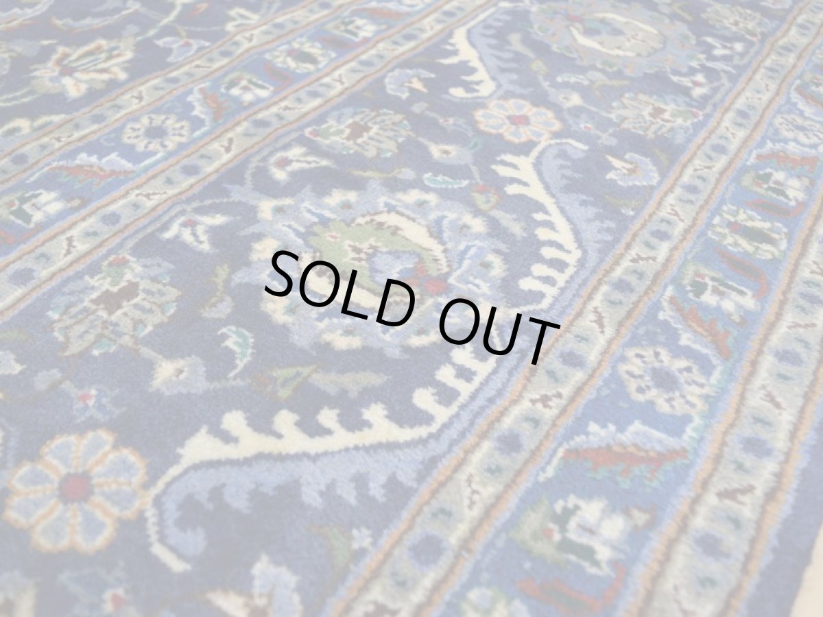 画像13: 良品 ペルシャ 絨毯 カシュマール リビング ダイニング 大判 縦3.3m 8? 6畳 3人掛けソファ サイズ  330 x 240 cm a154 肉厚 天然 ウール 手織り トライバル ラグ 敷物 マット カーペット 青 ブルー ブルショデ メダリオン ヴィンテージ ビンテージ (13)