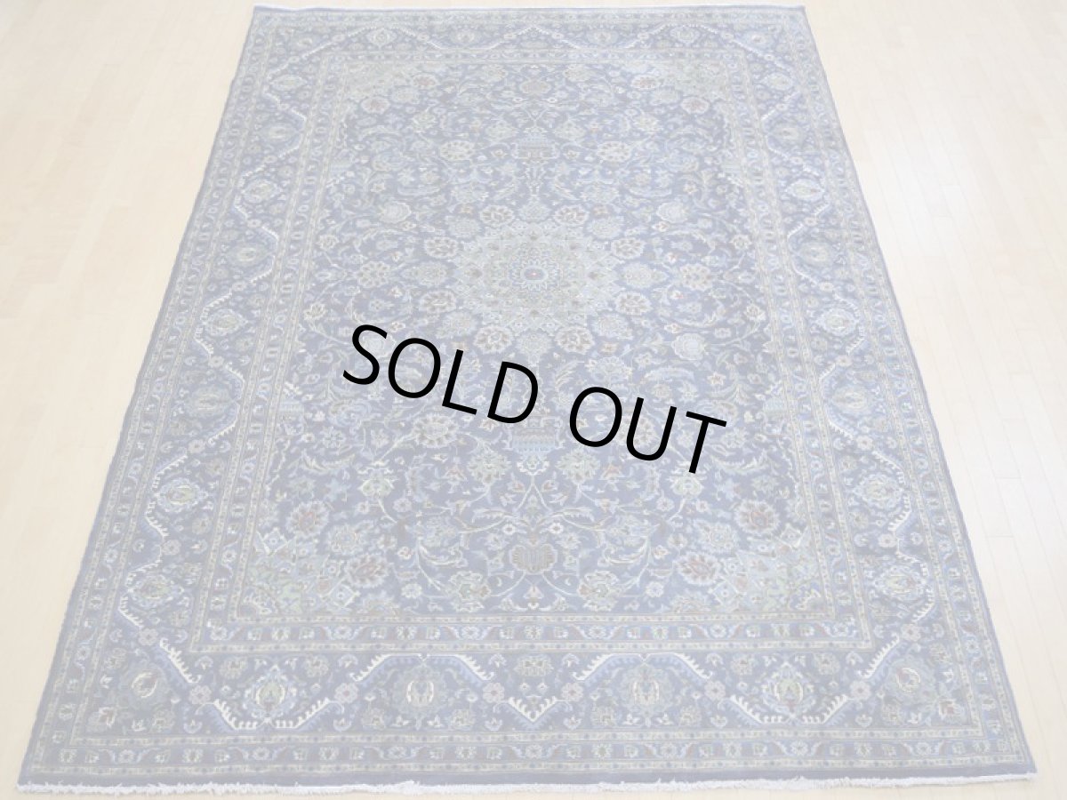 画像5: 良品 ペルシャ 絨毯 カシュマール リビング ダイニング 大判 縦3.3m 8? 6畳 3人掛けソファ サイズ  330 x 240 cm a154 肉厚 天然 ウール 手織り トライバル ラグ 敷物 マット カーペット 青 ブルー ブルショデ メダリオン ヴィンテージ ビンテージ (5)