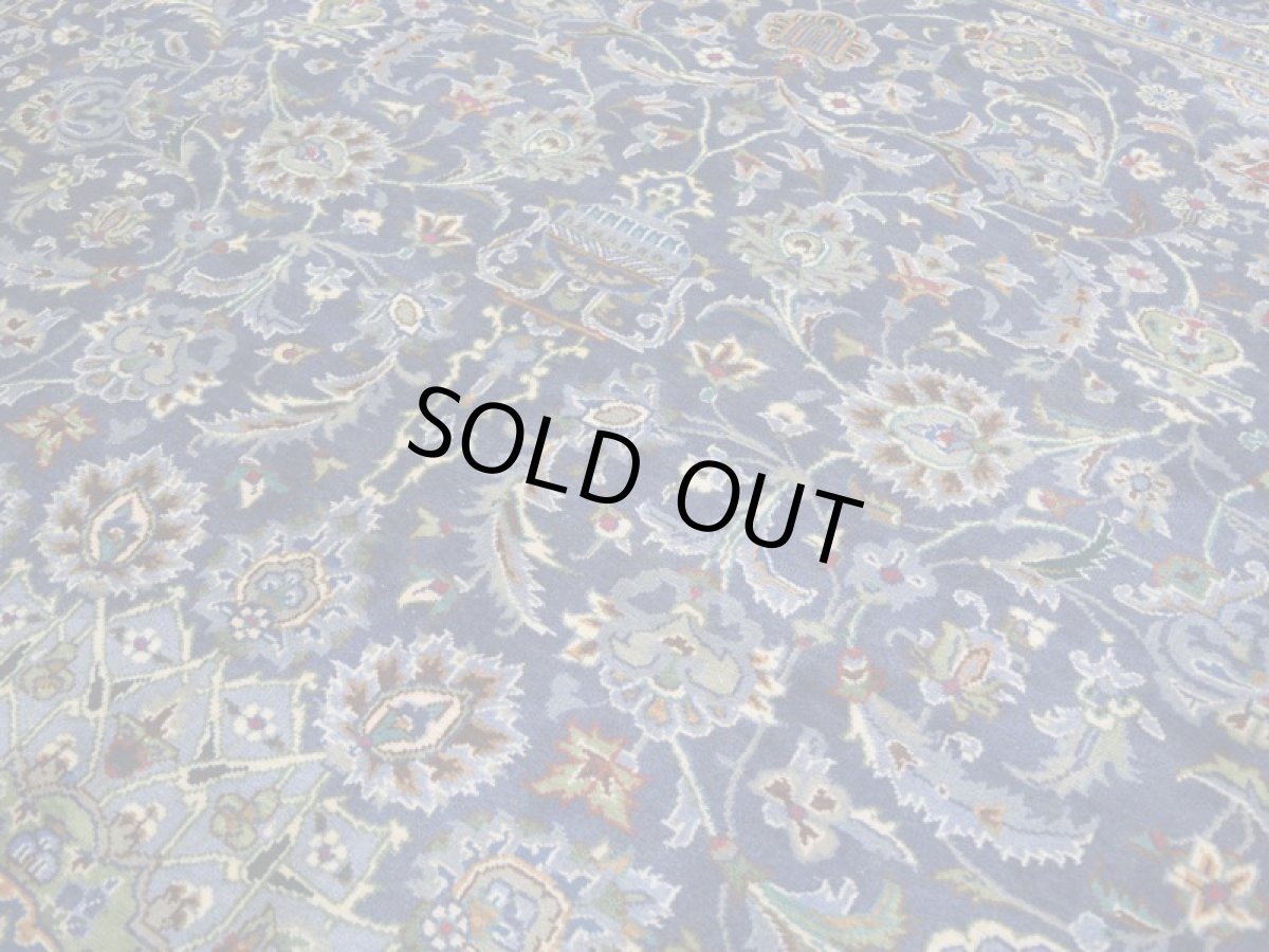 画像12: 良品 ペルシャ 絨毯 カシュマール リビング ダイニング 大判 縦3.3m 8? 6畳 3人掛けソファ サイズ  330 x 240 cm a154 肉厚 天然 ウール 手織り トライバル ラグ 敷物 マット カーペット 青 ブルー ブルショデ メダリオン ヴィンテージ ビンテージ (12)