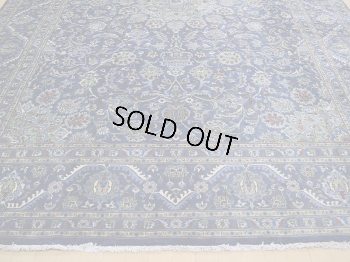 画像7: 良品 ペルシャ 絨毯 カシュマール リビング ダイニング 大判 縦3.3m 8? 6畳 3人掛けソファ サイズ  330 x 240 cm a154 肉厚 天然 ウール 手織り トライバル ラグ 敷物 マット カーペット 青 ブルー ブルショデ メダリオン ヴィンテージ ビンテージ (7)