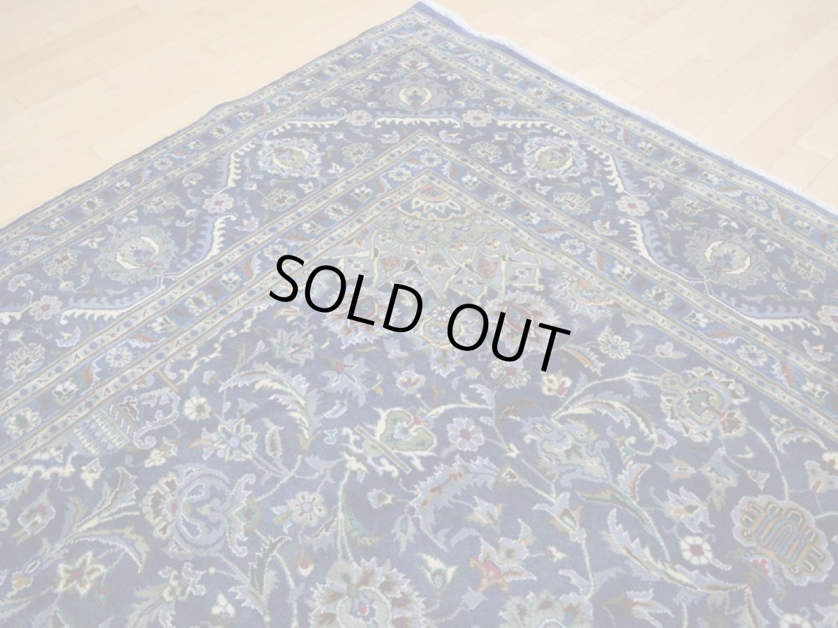 画像8: 良品 ペルシャ 絨毯 カシュマール リビング ダイニング 大判 縦3.3m 8? 6畳 3人掛けソファ サイズ  330 x 240 cm a154 肉厚 天然 ウール 手織り トライバル ラグ 敷物 マット カーペット 青 ブルー ブルショデ メダリオン ヴィンテージ ビンテージ (8)