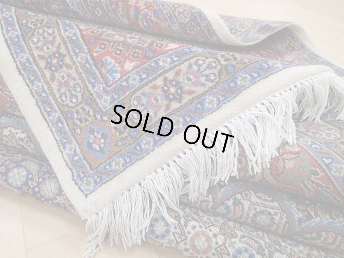 画像14: 新品 ペルシャ 絨毯 ムード 縦3m 横2m 6㎡ 6帖 リビング ダイニング サイズ 3m 6畳 3人掛け ソファ サイズ 300 x 198 cm 183 天然 肉厚 ウール シルク 手織り ハンドメイド トライバル ラグ マット 敷物 カーペット クリーム マヒ ヘラティ 柄 n-183-300198s077-0001 (14)