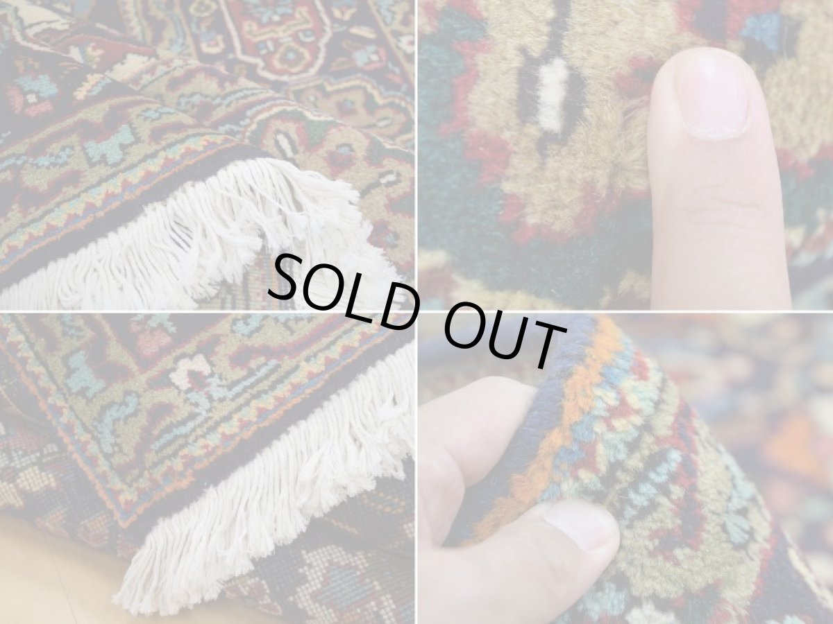 画像17: 良品 ペルシャ 絨毯 タブリーズ 縦3m 6.2? 6帖 リビング ダイニング 3人掛けソファ コーナーソファ 大判 サイズ 300 x 205 cm No.a172 手織り トライバル ラグ 天然 ウール 敷物 マット カーペット 紺 青 メダリオン 草木 花 柄 ヴィンテージ ビンテージ (17)