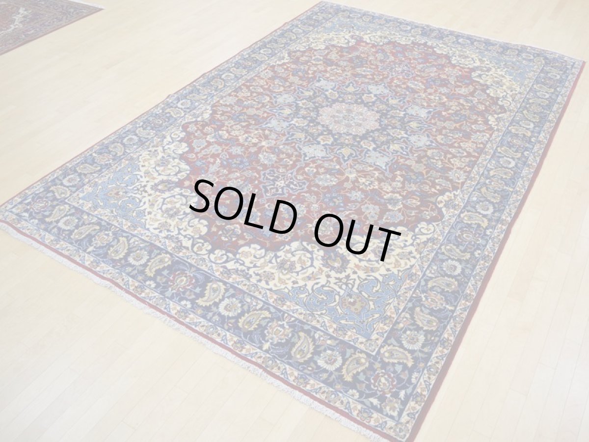 画像7: 美品 ペルシャ 絨毯 ナジャファバド 縦3.8m 9.8? 10帖 リビング ダイニング 3人掛けソファ コーナーソファ 大判 サイズ 375 x 260 cm No.a114 肉厚 天然 ウール 手織り トライバル ラグ 敷物 マット カーペット 赤 メダリオン ヴィンテージ ビンテージ (7)