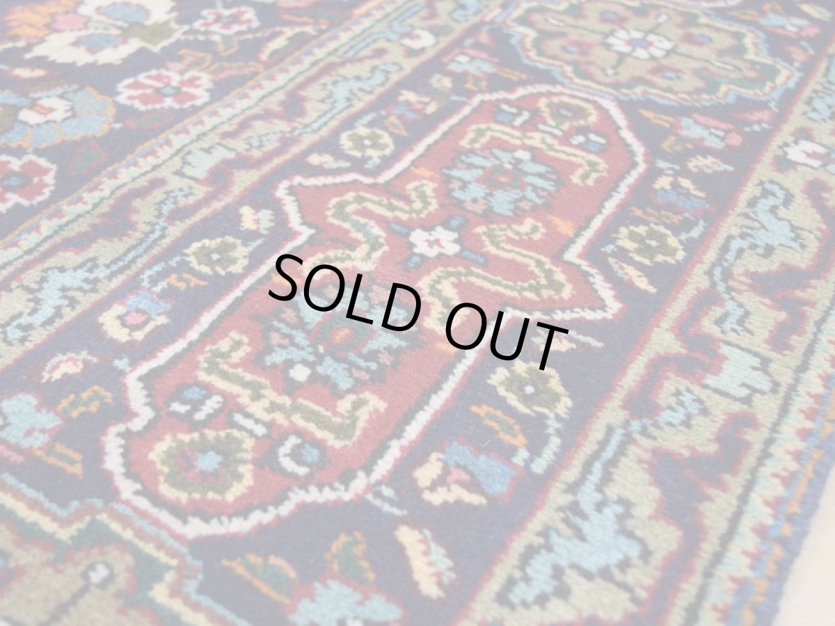 画像12: 良品 ペルシャ 絨毯 タブリーズ 縦3m 6.2? 6帖 リビング ダイニング 3人掛けソファ コーナーソファ 大判 サイズ 300 x 205 cm No.a172 手織り トライバル ラグ 天然 ウール 敷物 マット カーペット 紺 青 メダリオン 草木 花 柄 ヴィンテージ ビンテージ (12)