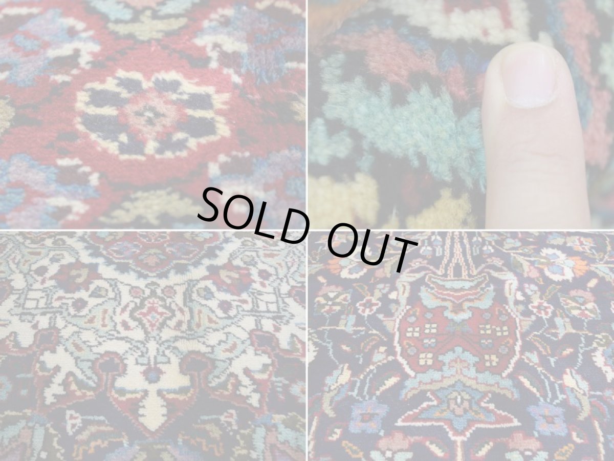 画像15: 良品 ペルシャ 絨毯 タブリーズ 縦3m 6.2? 6帖 リビング ダイニング 3人掛けソファ コーナーソファ 大判 サイズ 300 x 205 cm No.a172 手織り トライバル ラグ 天然 ウール 敷物 マット カーペット 紺 青 メダリオン 草木 花 柄 ヴィンテージ ビンテージ (15)