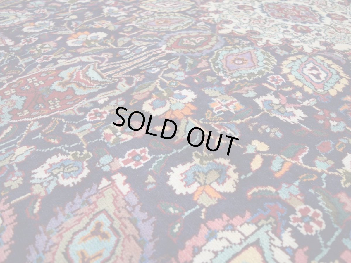 画像11: 良品 ペルシャ 絨毯 タブリーズ 縦3m 6.2? 6帖 リビング ダイニング 3人掛けソファ コーナーソファ 大判 サイズ 300 x 205 cm No.a172 手織り トライバル ラグ 天然 ウール 敷物 マット カーペット 紺 青 メダリオン 草木 花 柄 ヴィンテージ ビンテージ (11)