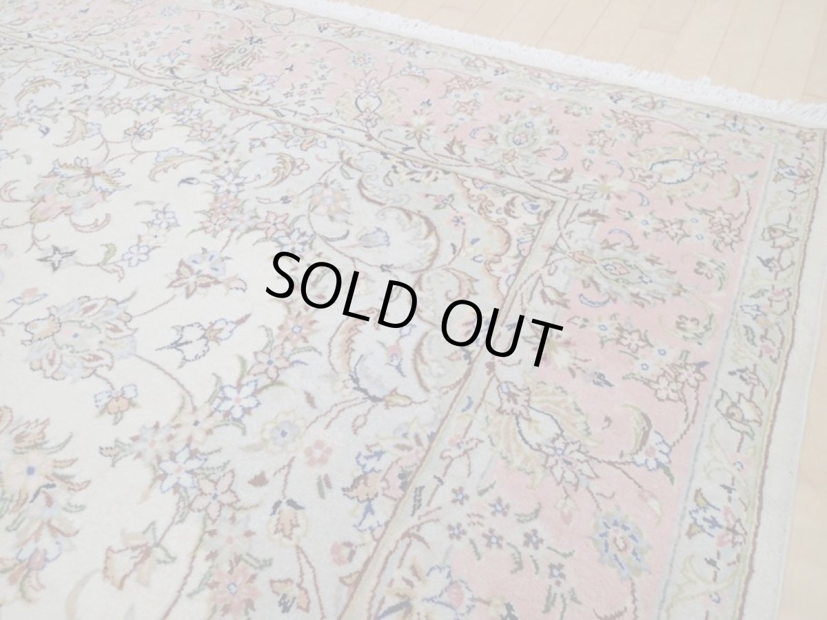 画像8: 美品 ペルシャ 絨毯 カシャーン 工房名入り 縦3.1m 6.3? 6帖 リビング ダイニング 3人掛けソファ コーナーソファ 大判 サイズ 310 x 203 cm No.211 肉厚 ウール 天然 手織り トライバル ラグ 敷物 マット カーペット 生成り ピング メダリオン ヴィンテージ ビンテージ (8)