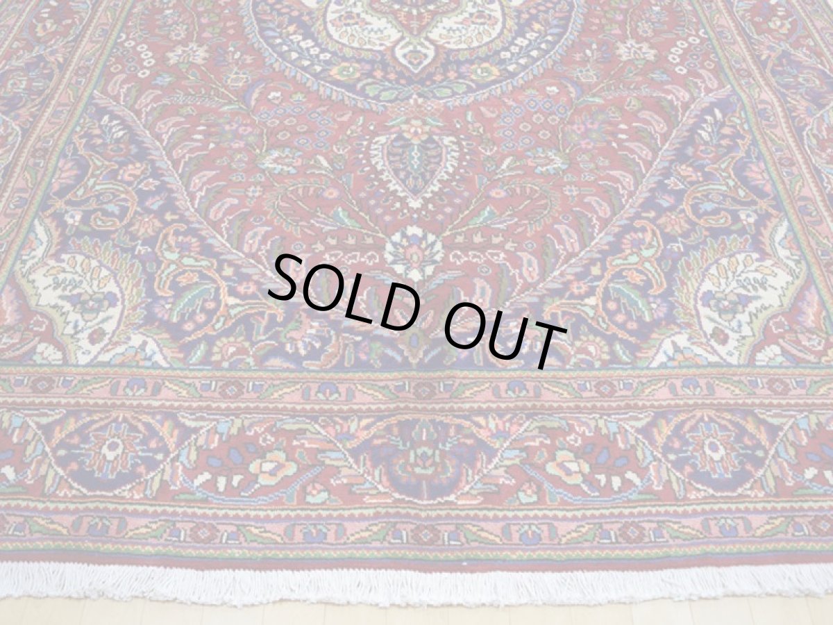 画像6: 良品 ペルシャ 絨毯 タブリーズ 縦3m 6? 6帖 リビング ダイニング 3人掛けソファ コーナーソファ 大判 サイズ 295 x 205 cm No.a130 手織り トライバル ラグ 天然 ウール 敷物 マット カーペット 赤 メダリオン 草木 花 柄 ヴィンテージ ビンテージ (6)