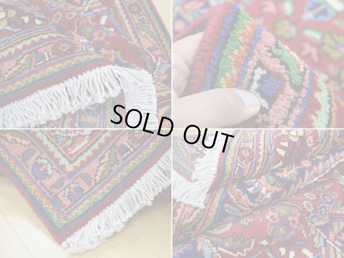 画像20: 良品 ペルシャ 絨毯 タブリーズ 縦3m 6? 6帖 リビング ダイニング 3人掛けソファ コーナーソファ 大判 サイズ 295 x 205 cm No.a130 手織り トライバル ラグ 天然 ウール 敷物 マット カーペット 赤 メダリオン 草木 花 柄 ヴィンテージ ビンテージ (20)