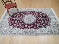画像3: 新品 ペルシャ 絨毯 ナイン 9la ノーラー 縦2.5m 4㎡ 3帖 リビング ダイニング 2〜3人掛け ソファ サイズ 245 x 160 cm 179 ウール 手織り ラグ ハンドメイド カーペット 敷物 クラシック スタイル 生成り エンジ ワインレッド (3)