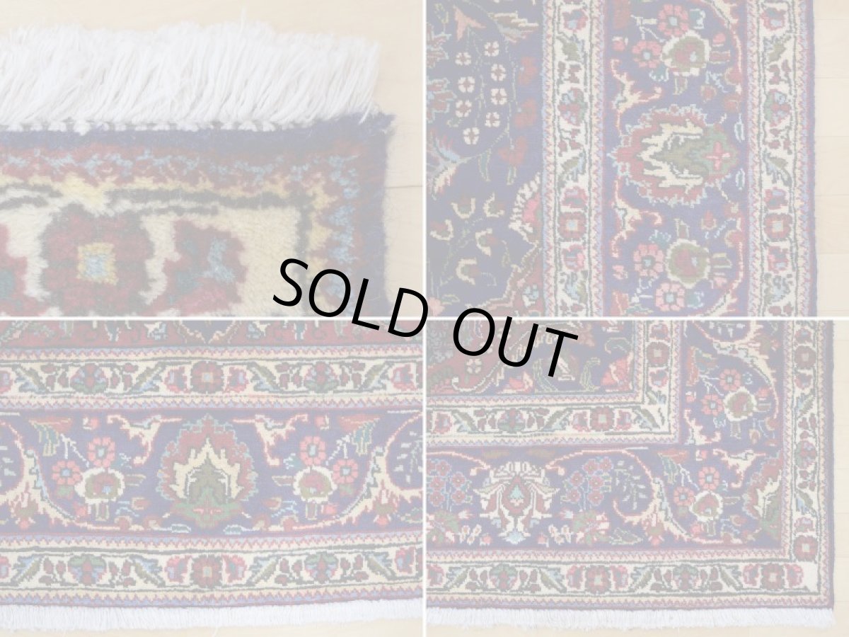 画像19: 良品 ペルシャ 絨毯 タブリーズ 縦3.1m 6.4? 6帖 リビング ダイニング 3人掛けソファ コーナーソファ 大判 サイズ 310 x 205 cm No.a159 手織り トライバル ラグ 天然 ウール 敷物 マット カーペット 紺 青 メダリオン 草木 花 柄 ヴィンテージ ビンテージ (19)