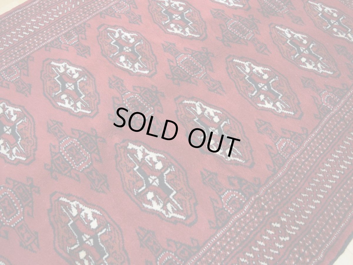 画像10: 新品 ペルシャ 絨毯 トルクメン 縦1.5m アクセント サイズ 150 x 100 cm A140 天然 肉厚 ウール 手織り ハンドメイド トライバル ラグ マット カーペット 赤 エンジ  ギュル 幾何学模様 民族柄 (10)