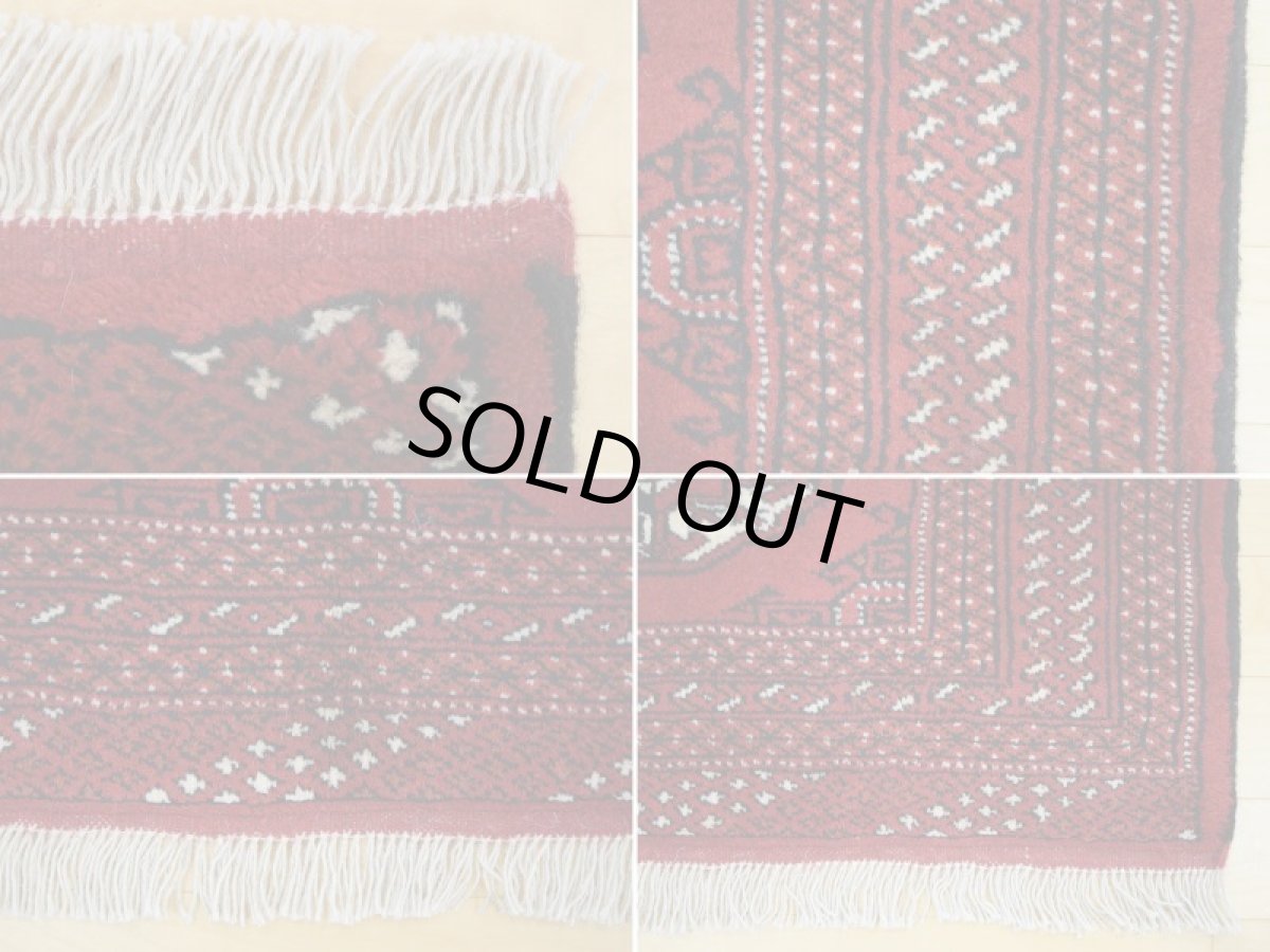 画像17: 新品 ペルシャ 絨毯 トルクメン 縦1.5m アクセント サイズ 150 x 100 cm A140 天然 肉厚 ウール 手織り ハンドメイド トライバル ラグ マット カーペット 赤 エンジ  ギュル 幾何学模様 民族柄 (17)