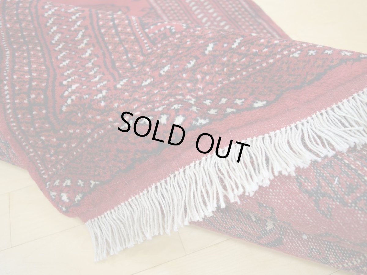 画像12: 新品 ペルシャ 絨毯 トルクメン 縦1.5m アクセント サイズ 150 x 100 cm A140 天然 肉厚 ウール 手織り ハンドメイド トライバル ラグ マット カーペット 赤 エンジ  ギュル 幾何学模様 民族柄 (12)