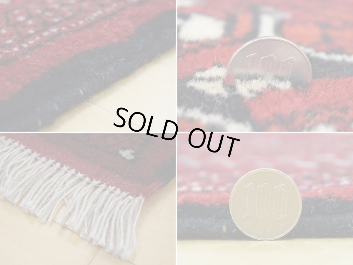 画像20: 新品 ペルシャ 絨毯 トルクメン 縦1.5m アクセント サイズ 150 x 100 cm A140 天然 肉厚 ウール 手織り ハンドメイド トライバル ラグ マット カーペット 赤 エンジ  ギュル 幾何学模様 民族柄 (20)